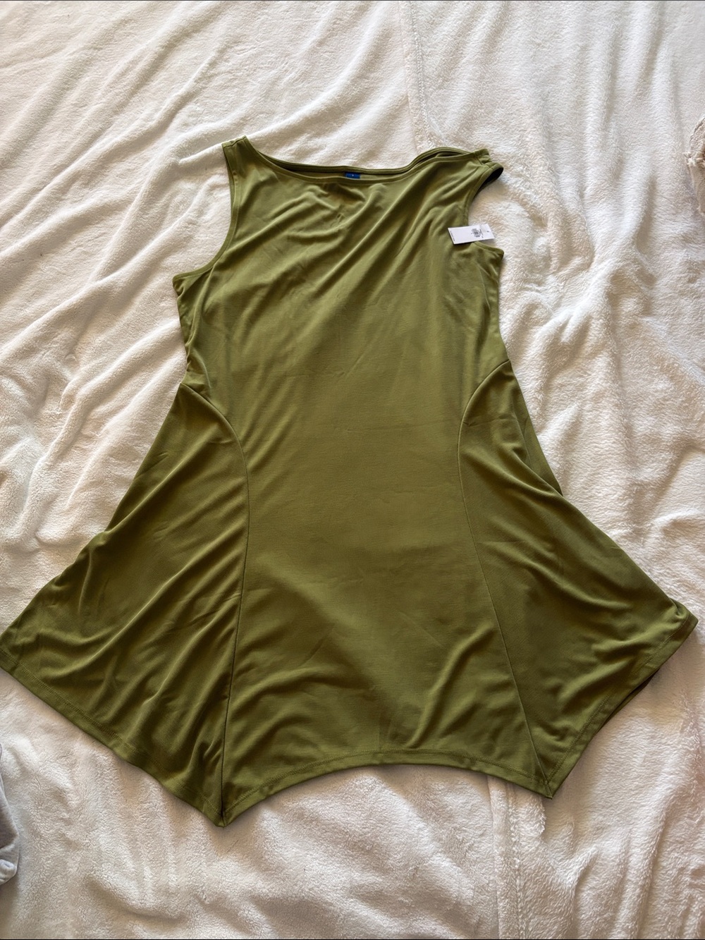 Old Navy Olive Green Asymmetrical Tank Dress